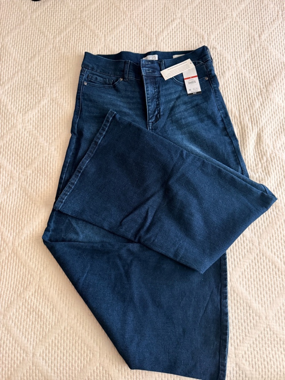 Sofia Vergara Super High Rise Dark Blue Wide Leg Jeans